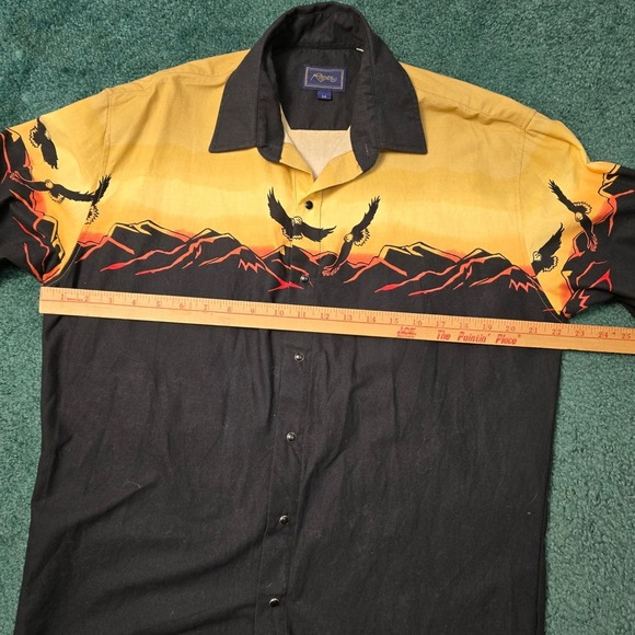 Roper Mens Western M Shirt Eagle Mountain Mesa Print Snap Button Up Cowboy Rodeo - Picture 4 of 8